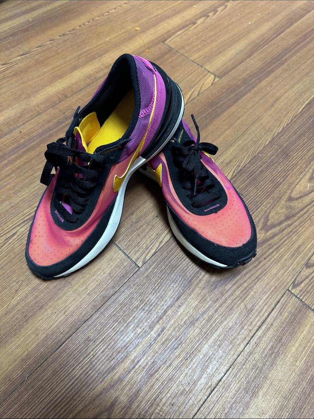Nike Women's Pink and Yellow Running Sneakers